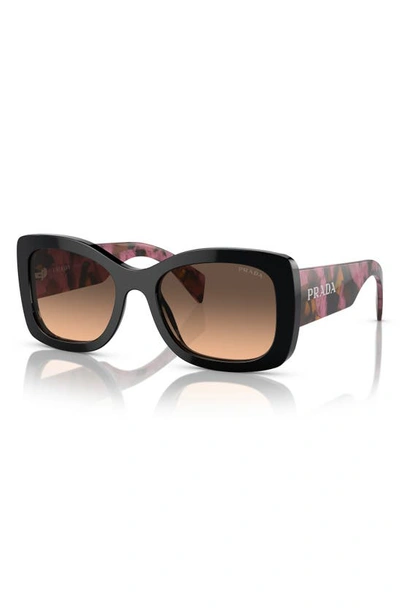 Prada 56mm Gradient Cat Eye Sunglasses In Dark Brown