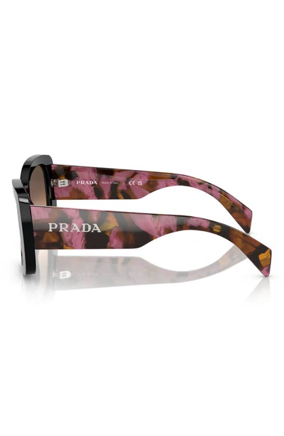 Shop Prada 56mm Gradient Cat Eye Sunglasses In Dark Brown
