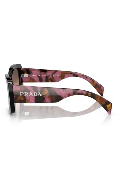 Prada 56mm Gradient Cat Eye Sunglasses In Dark Brown