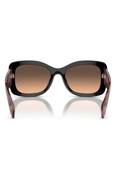 Prada 56mm Gradient Cat Eye Sunglasses In Dark Brown