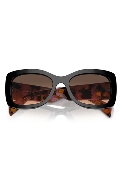 Shop Prada 56mm Gradient Cat Eye Sunglasses In Dark Brown