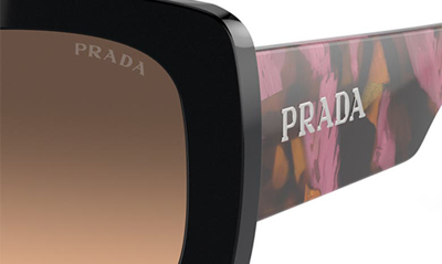 Shop Prada 56mm Gradient Cat Eye Sunglasses In Dark Brown