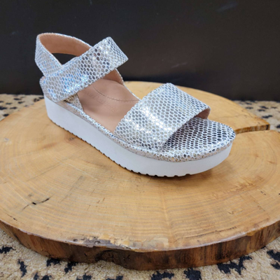 Shop L'amour Des Pieds Abrilla Sandals In Silver/gold Snake In Multi