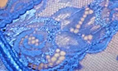 Seven 'til Midnight Seven ‘til Midnight Lace Bra, Garter Belt & Panties Set In Blue