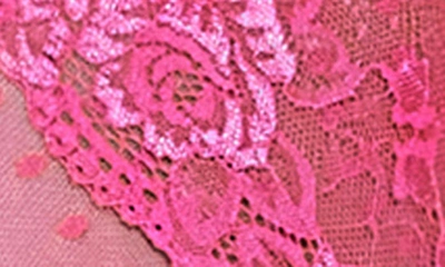 Shop Seven 'til Midnight Seven ‘til Midnight Lace & Mesh Dot Teddy In Pink