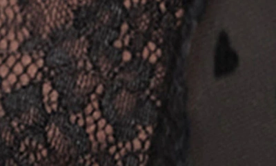 Seven 'til Midnight Seven ‘til Midnight Heart Lace & Mesh Teddy With Garter Straps In Black