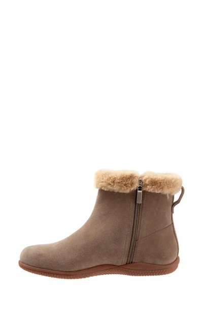 Softwalk Helena Faux Fur Bootie In Stone Leather