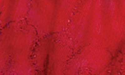 Seven 'til Midnight Seven ‘til Midnight Lace Underwire Bra, Skirted Garter Belt & G-string Set In Red