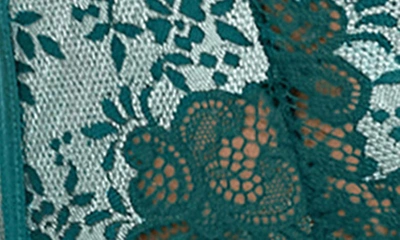 Seven 'til Midnight Seven ‘til Midnight Lace Basque & Thong Set In Green