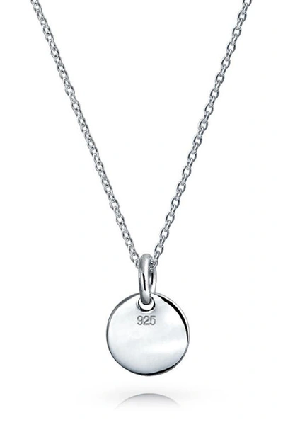 Bling Jewelry Minimalist Sterling Silver Initial Pendant Necklace In Silver - L