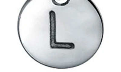 Bling Jewelry Minimalist Sterling Silver Initial Pendant Necklace In Silver - L