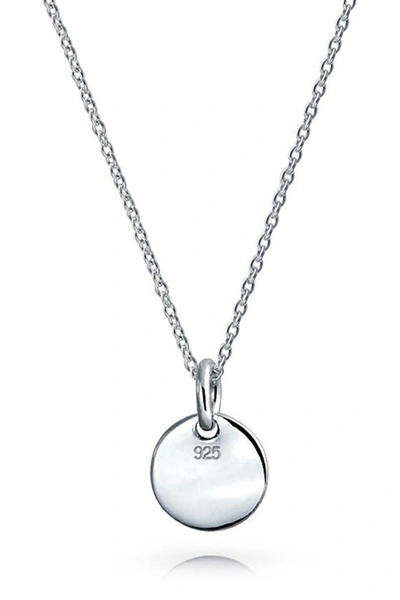 Bling Jewelry Minimalist Sterling Silver Initial Pendant Necklace In Silver - N