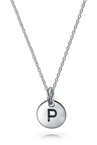 Shop Bling Jewelry Minimalist Sterling Silver Initial Pendant Necklace In Silver - P