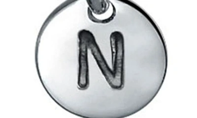 Bling Jewelry Minimalist Sterling Silver Initial Pendant Necklace In Silver - N