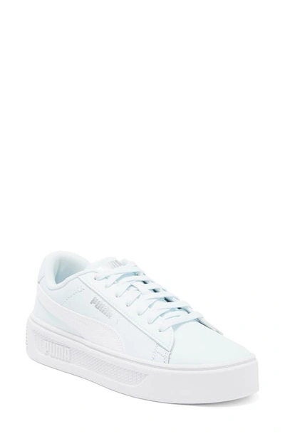 Shop Puma Smash V3 Platform Sneaker In Dewdrop- White- Silver