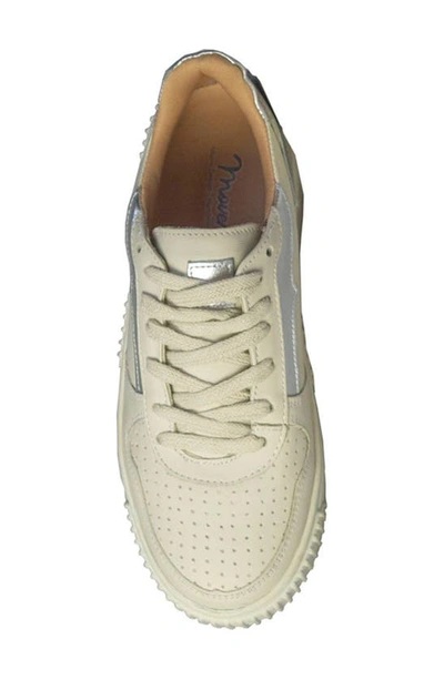 Shop Sandro Moscoloni Marian Platform Sneaker In White Ivory/ Silver