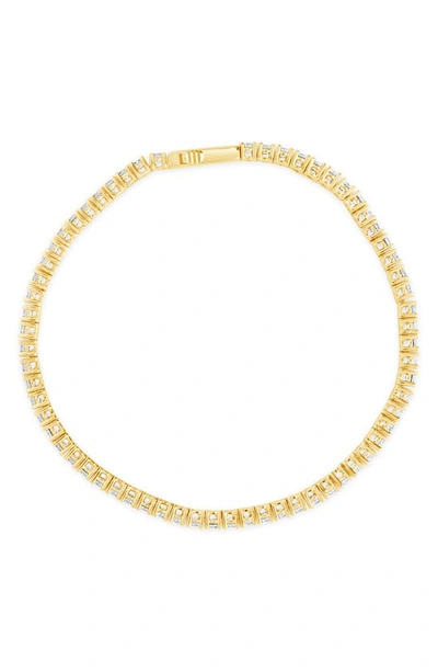 Sterling Forever 14k Gold Plated Cubic Zirconia Tennis Bracelet In Gold