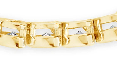 Sterling Forever 14k Gold Plated Cubic Zirconia Heart Tennis Bracelet In Gold