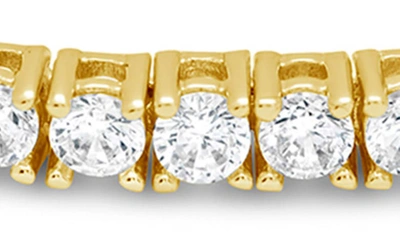 Sterling Forever 14k Gold Plated Cubic Zirconia Tennis Bracelet In Gold