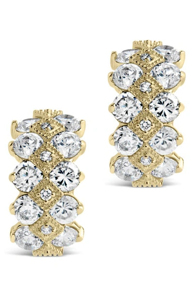 Sterling Forever Lena Cubic Zirconia Hoop Earrings In Gold