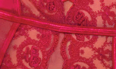 Seven 'til Midnight Seven ‘til Midnight Lace & Mesh Bustier & G-string Set In Red