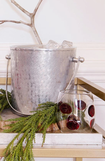 Vietri Drop Stemless Wine Glass In Red