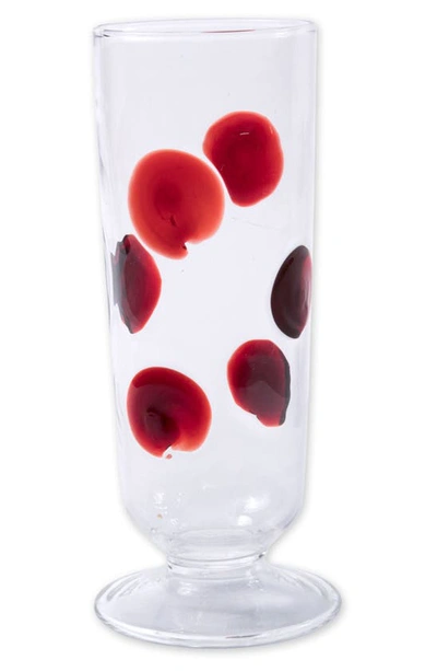 Vietri Drop Champagne Drinking Glass In Red