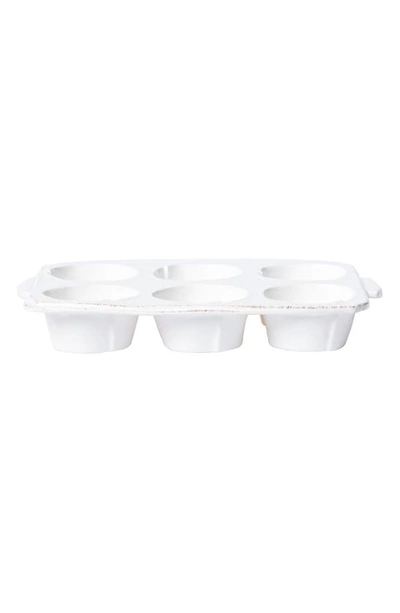 Shop Vietri Lastra Stoneware Muffin Tray In White