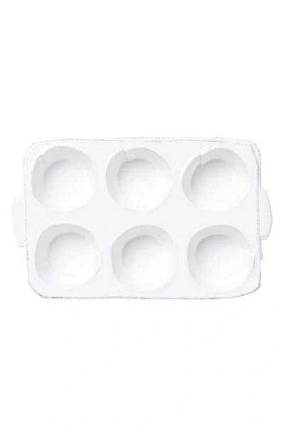 Vietri Lastra Muffin Tin In White