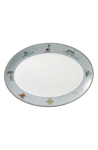 Shop Wedgwood Sailor's Farewell Oval Platter In Grey