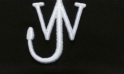 Shop Jw Anderson Logo Embroidered Cotton Twill Baseball Cap In Black