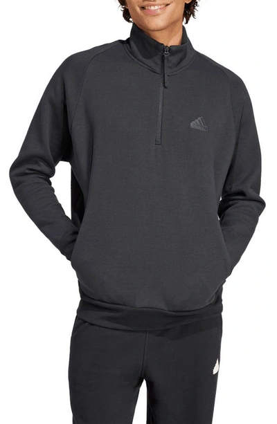 Shop Adidas Originals Sportswear Z.n.e. Half Zip Sweatshirt In Black