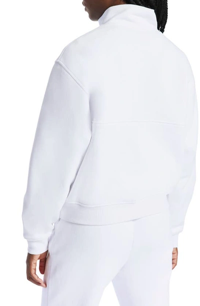 Shop Bandier Les Sports Half Zip Pullover Sweatshirt In White/ Cordovan