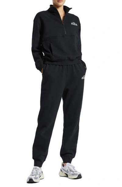 Shop Bandier Les Sports Half Zip Pullover Sweatshirt In Black/ White