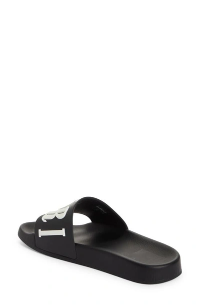 Shop Amiri Logo Slide Sandal In Black