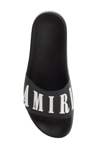 Shop Amiri Logo Slide Sandal In Black