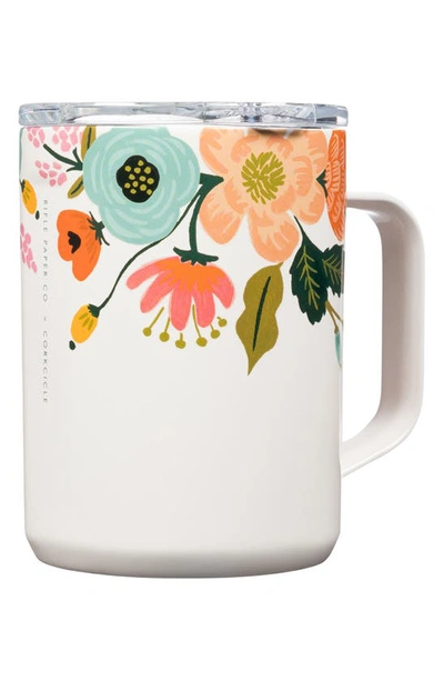 Shop Corkcicle 16-ounce Insulated Mug In Gloss Cream Lively Floral