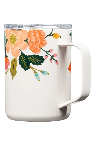 Shop Corkcicle 16-ounce Insulated Mug In Gloss Cream Lively Floral