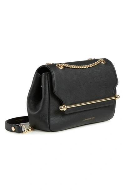 Shop Strathberry Mini Soft Leather East/west Shoulder Bag In Black