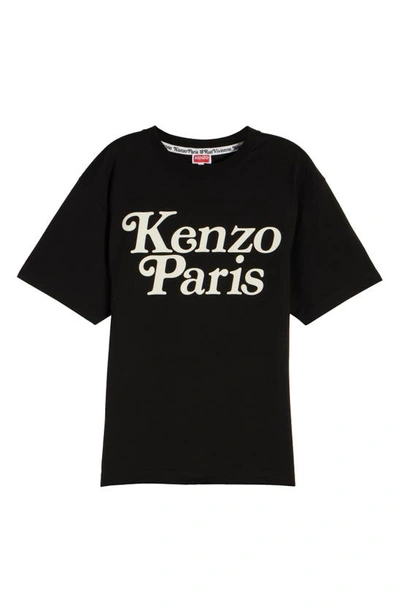 Shop Kenzo Verdy Logo Oversize Cotton Graphic T-shirt In Black