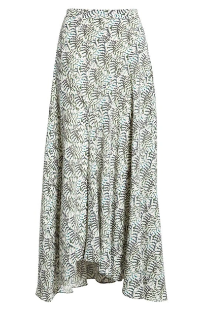 Shop Isabel Marant Sakura Stretch Silk Midi Skirt In Ecru