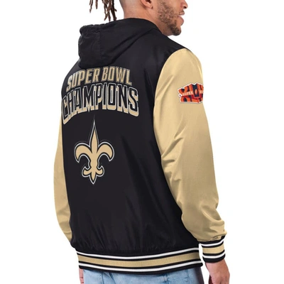 Shop G-iii Sports By Carl Banks Black/gold New Orleans Saints Commemorative Reversible Full-zip Jacket
