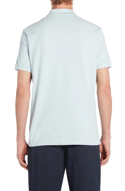 Moncler Men's Racket Logo Polo Shirt In Baby Blue