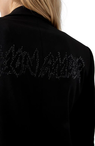Shop Zadig & Voltaire Vanille Beaded Mon Amour Jacket In Noir
