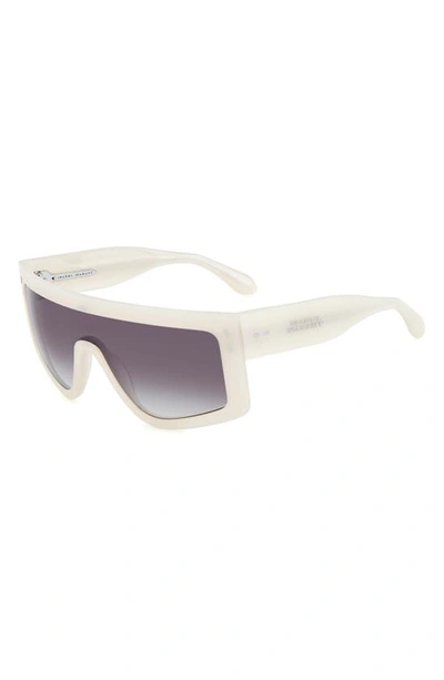 Shop Isabel Marant 99mm Gradient Flat Top Sunglasses In Pearl White/ Grey Shaded