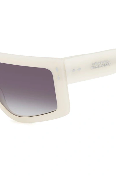 Shop Isabel Marant 99mm Gradient Flat Top Sunglasses In Pearl White/ Grey Shaded