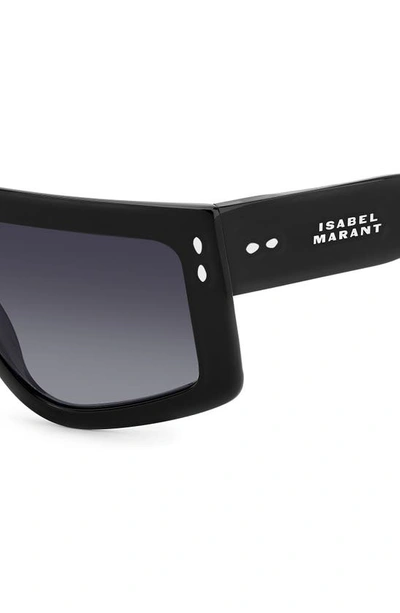 Shop Isabel Marant 99mm Gradient Flat Top Sunglasses In Black/ Grey Shaded