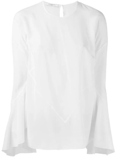 Shop Givenchy Ruffled Sleeve Blouse In White