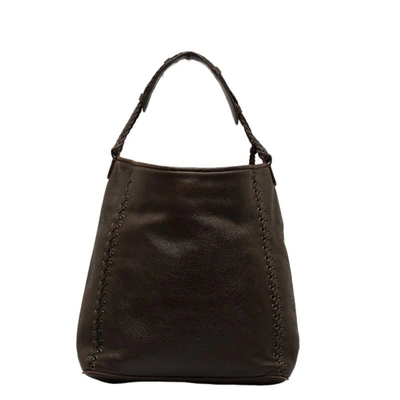 Shop Dior -- Brown Leather Shoulder Bag ()