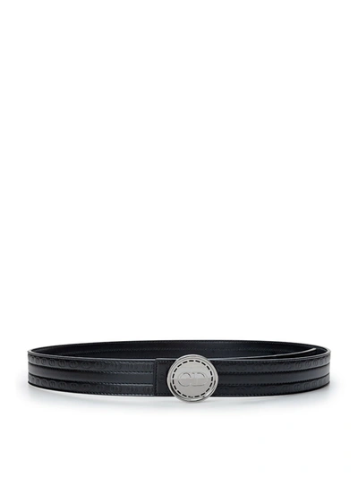 Shop Dior Chic Black Leather Designer Belt With Logo Men's Buckle